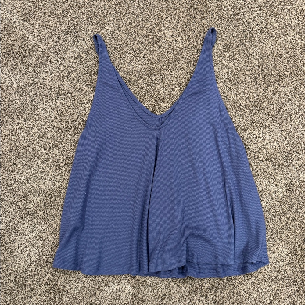 Free People Ribbed Blue Tank Top - Picture 2 of 3